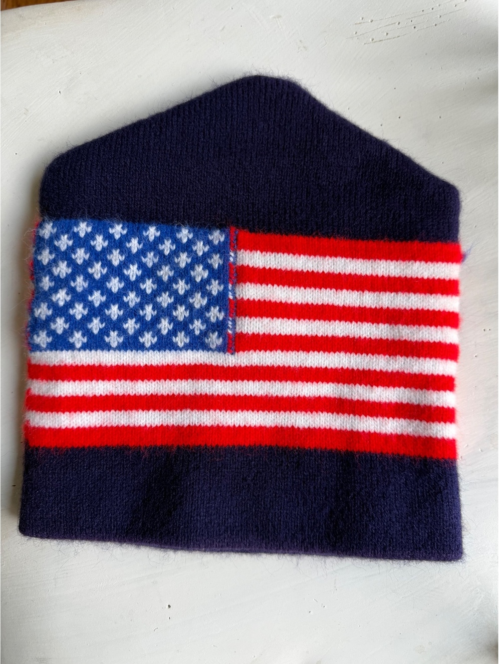 Vintage American Flag Knit Beanie Hat
